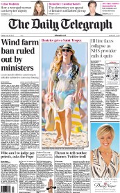 The Daily Telegraph (UK) Newspaper Front Page for 30 July 2013