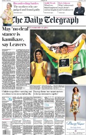 The Daily Telegraph (UK) Newspaper Front Page for 30 July 2018