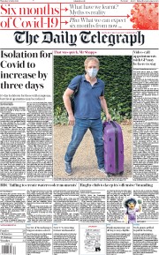 The Daily Telegraph (UK) Newspaper Front Page for 30 July 2020