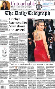 The Daily Telegraph (UK) Newspaper Front Page for 30 August 2019