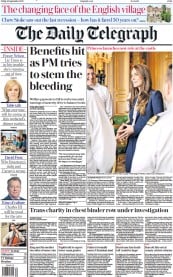 The Daily Telegraph front page for 30 September 2022