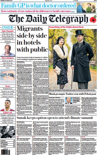 The Daily Telegraph Uk Front Page For 31 October 2022 Paperboy