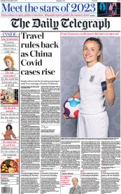 The Daily Telegraph (UK) Newspaper Front Page for 31 December 2022