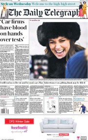 The Daily Telegraph (UK) Newspaper Front Page for 31 January 2018