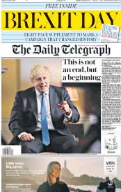 The Daily Telegraph (UK) Newspaper Front Page for 31 January 2020