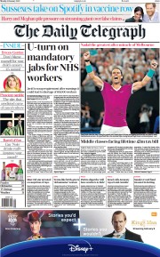 The Daily Telegraph (UK) Newspaper Front Page for 31 January 2022