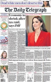 The Daily Telegraph front page for 31 January 2023