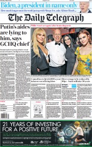 The Daily Telegraph (UK) Newspaper Front Page for 31 March 2022