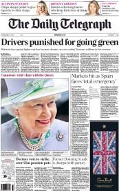The Daily Telegraph Newspaper Front Page (UK) for 31 May 2012