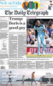 The Daily Telegraph (UK) Newspaper Front Page for 31 May 2019