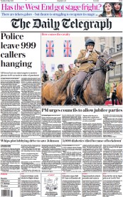 The Daily Telegraph (UK) Newspaper Front Page for 31 May 2022