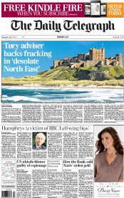 The Daily Telegraph Newspaper Front Page (UK) for 31 July 2013