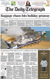 The Daily Telegraph (UK) Newspaper Front Page for 31 July 2014