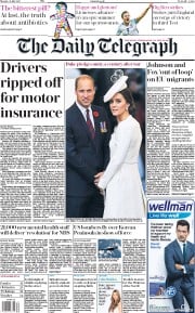 The Daily Telegraph (UK) Newspaper Front Page for 31 July 2017