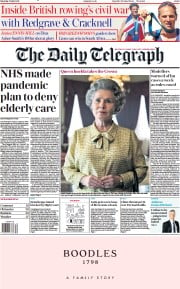 The Daily Telegraph (UK) Newspaper Front Page for 31 July 2021