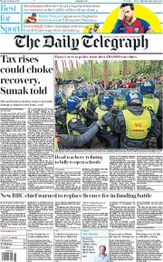 The Daily Telegraph (UK) Newspaper Front Page for 31 August 2020