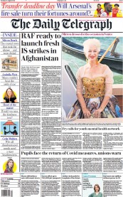 The Daily Telegraph (UK) Newspaper Front Page for 31 August 2021