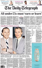 The Daily Telegraph (UK) Newspaper Front Page for 3 October 2013