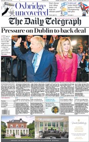 The Daily Telegraph (UK) Newspaper Front Page for 3 October 2019