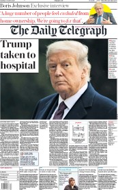 The Daily Telegraph (UK) Newspaper Front Page for 3 October 2020