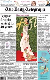 The Daily Telegraph (UK) Newspaper Front Page for 3 December 2013