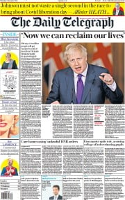 The Daily Telegraph (UK) Newspaper Front Page for 3 December 2020