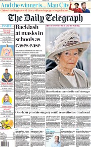 The Daily Telegraph front page for 3 January 2022