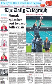The Daily Telegraph (UK) Newspaper Front Page for 3 February 2022