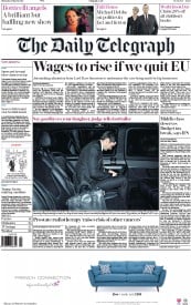 The Daily Telegraph (UK) Newspaper Front Page for 3 March 2016