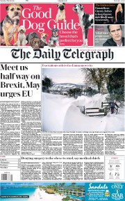 The Daily Telegraph (UK) Newspaper Front Page for 3 March 2018