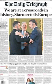 The Daily Telegraph front page for 3 March 2025
