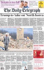 The Daily Telegraph (UK) Newspaper Front Page for 3 April 2017