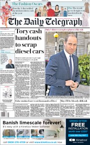 The Daily Telegraph (UK) Newspaper Front Page for 3 May 2017