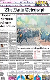 The Daily Telegraph (UK) Newspaper Front Page for 3 May 2021