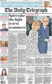 The Daily Telegraph (UK) Newspaper Front Page for 3 May 2023