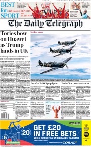 The Daily Telegraph (UK) Newspaper Front Page for 3 June 2019