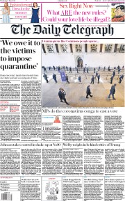 The Daily Telegraph (UK) Newspaper Front Page for 3 June 2020
