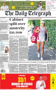 The Daily Telegraph (UK) Newspaper Front Page for 3 July 2017