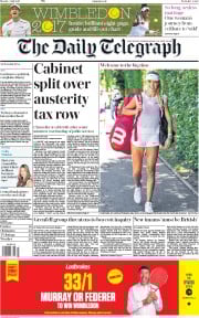 The Daily Telegraph (UK) Newspaper Front Page for 3 July 2017