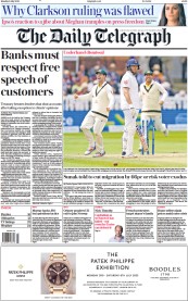 The Daily Telegraph (UK) Newspaper Front Page for 3 July 2023
