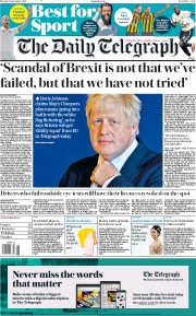 The Daily Telegraph (UK) Newspaper Front Page for 3 September 2018