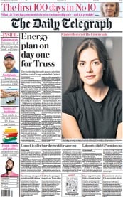 The Daily Telegraph (UK) Newspaper Front Page for 3 September 2022