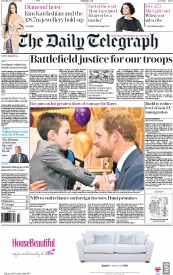 The Daily Telegraph (UK) Newspaper Front Page for 4 October 2016