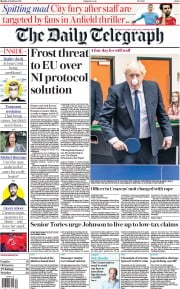 The Daily Telegraph (UK) Newspaper Front Page for 4 October 2021