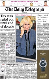The Daily Telegraph (UK) Newspaper Front Page for 4 December 2013