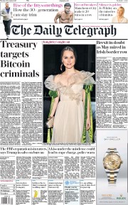 The Daily Telegraph (UK) Newspaper Front Page for 4 December 2017