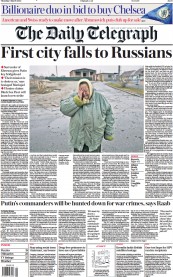 The Daily Telegraph (UK) Newspaper Front Page for 4 March 2022