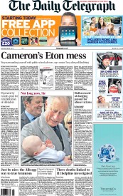 The Daily Telegraph (UK) Newspaper Front Page for 4 May 2013