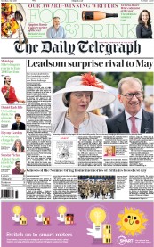 The Daily Telegraph (UK) Newspaper Front Page for 4 July 2016