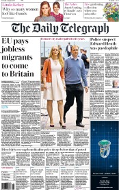 The Daily Telegraph Newspaper Front Page (UK) for 4 August 2015